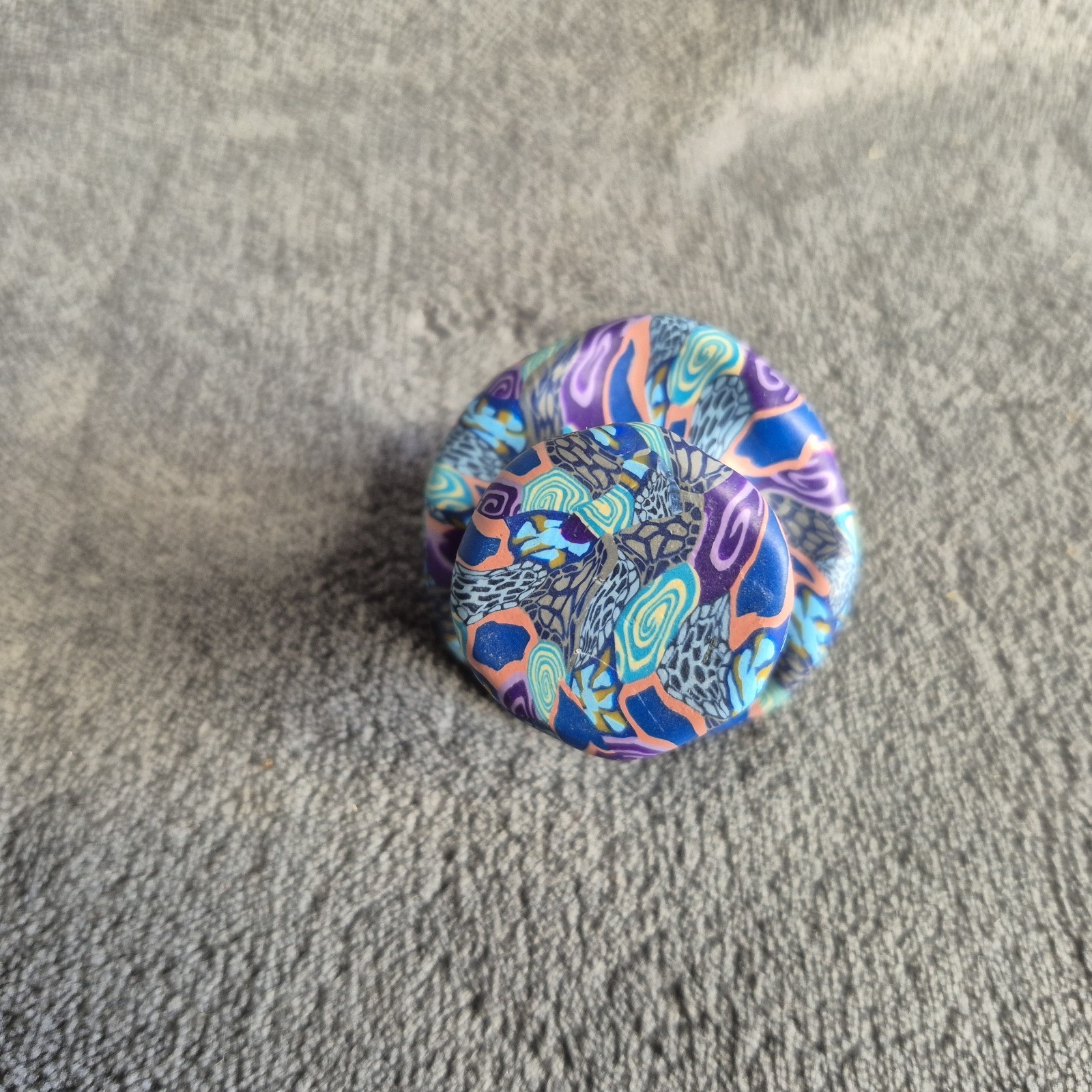Vintage Psychedelic Multi Color Swirl Hippie Millefiori Missing Whick