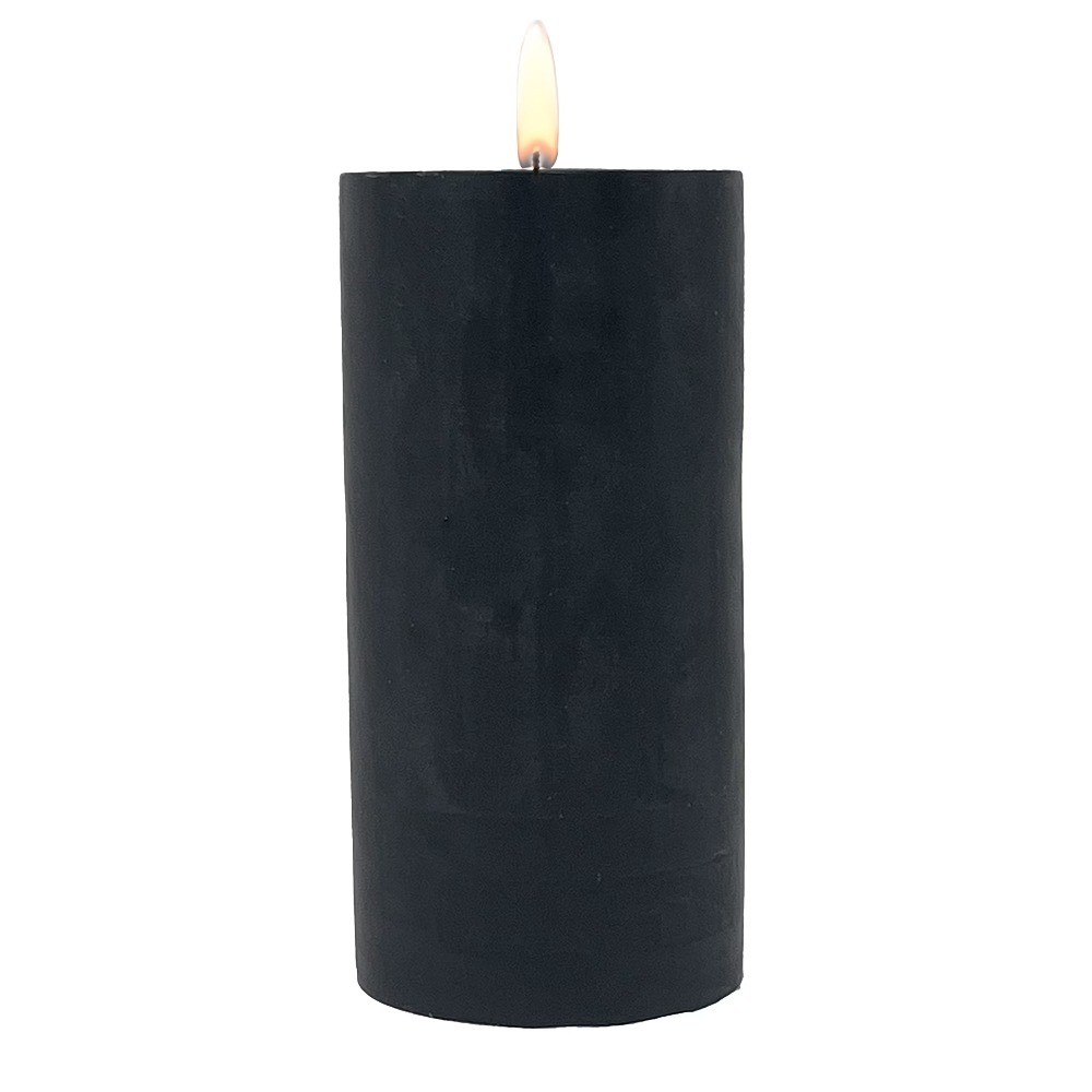 Unscented Black Pillar Candle Single Wick 3 x 6 Inches