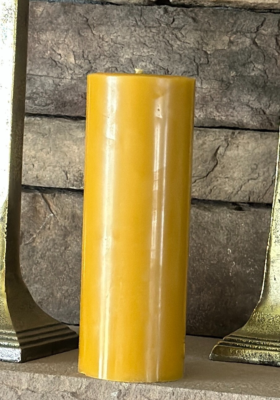 Handmade 100% Pure Beeswax Pillar Candles 100% Cotton Wick 3″ Thick