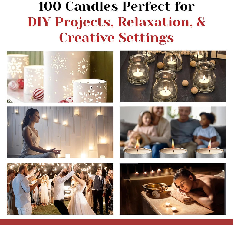 100-400 Pack Tea Light Candles Bulk Unscented Votive Candles,6 Hour Long Burning