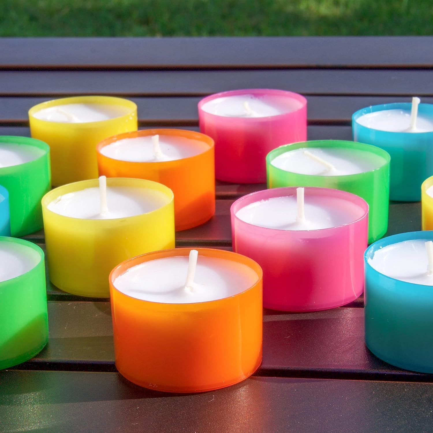48 Pack Multicolor Unscented 6 to 7 Hour Long Burning Tea Light