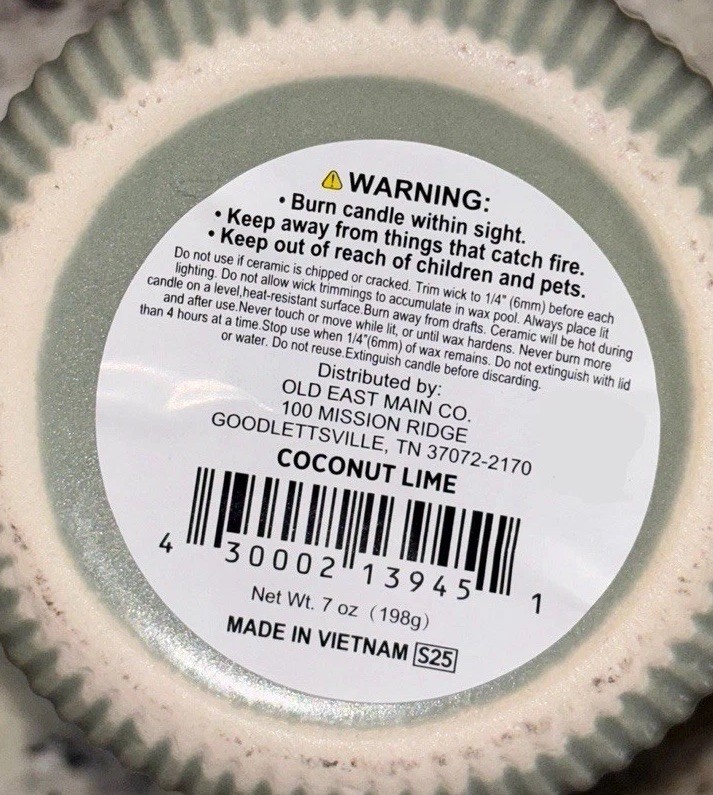 Coconut Lime Candle Green Ceramic Jar 7oz Modern Home Decor