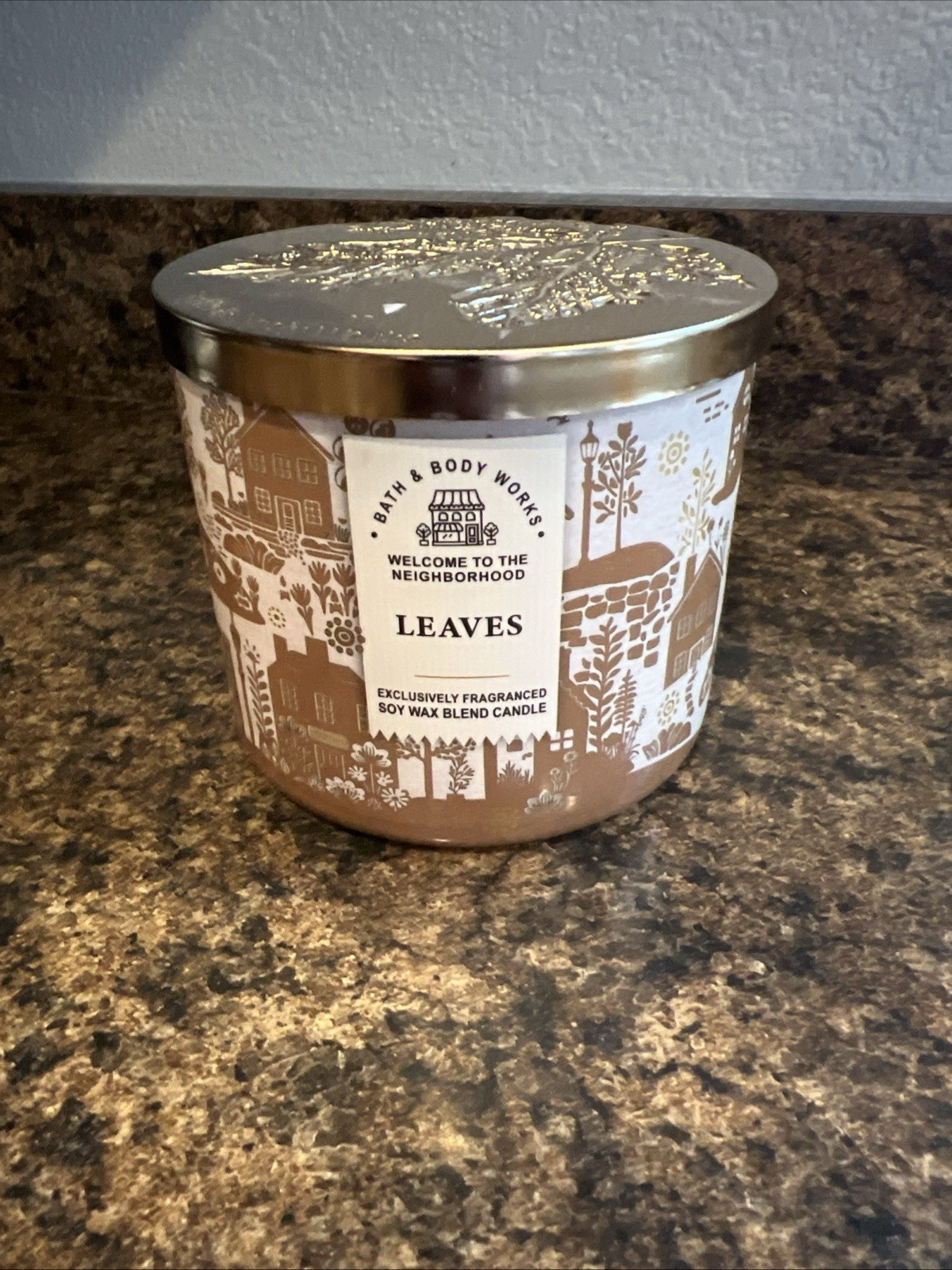 LEAVES Bath & Body Works 3 Wick Candle 14.5OZ BRAND NEW Soy Wax Blend
