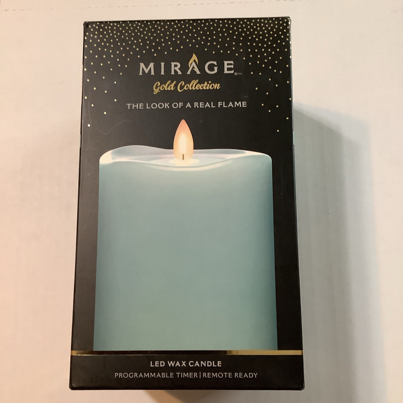 Mirage Gold Collection LED Wax Flameless Candle 3.75” By 6” In Turquoise