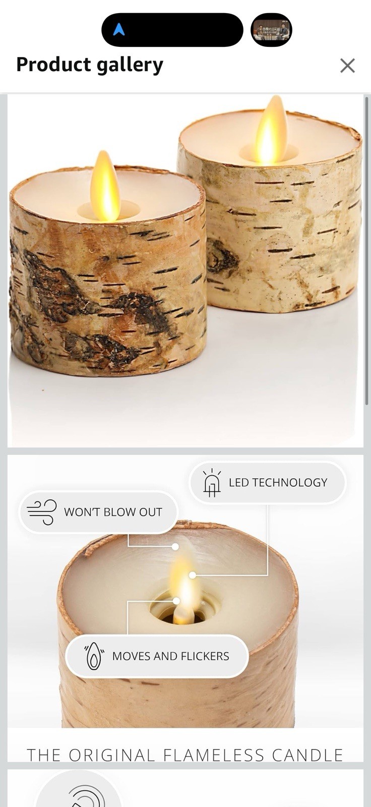 Luminara Flameless LED Tea Light Candle, 1.4″ x 2″, Pack of 2, Birch, Pearl I…