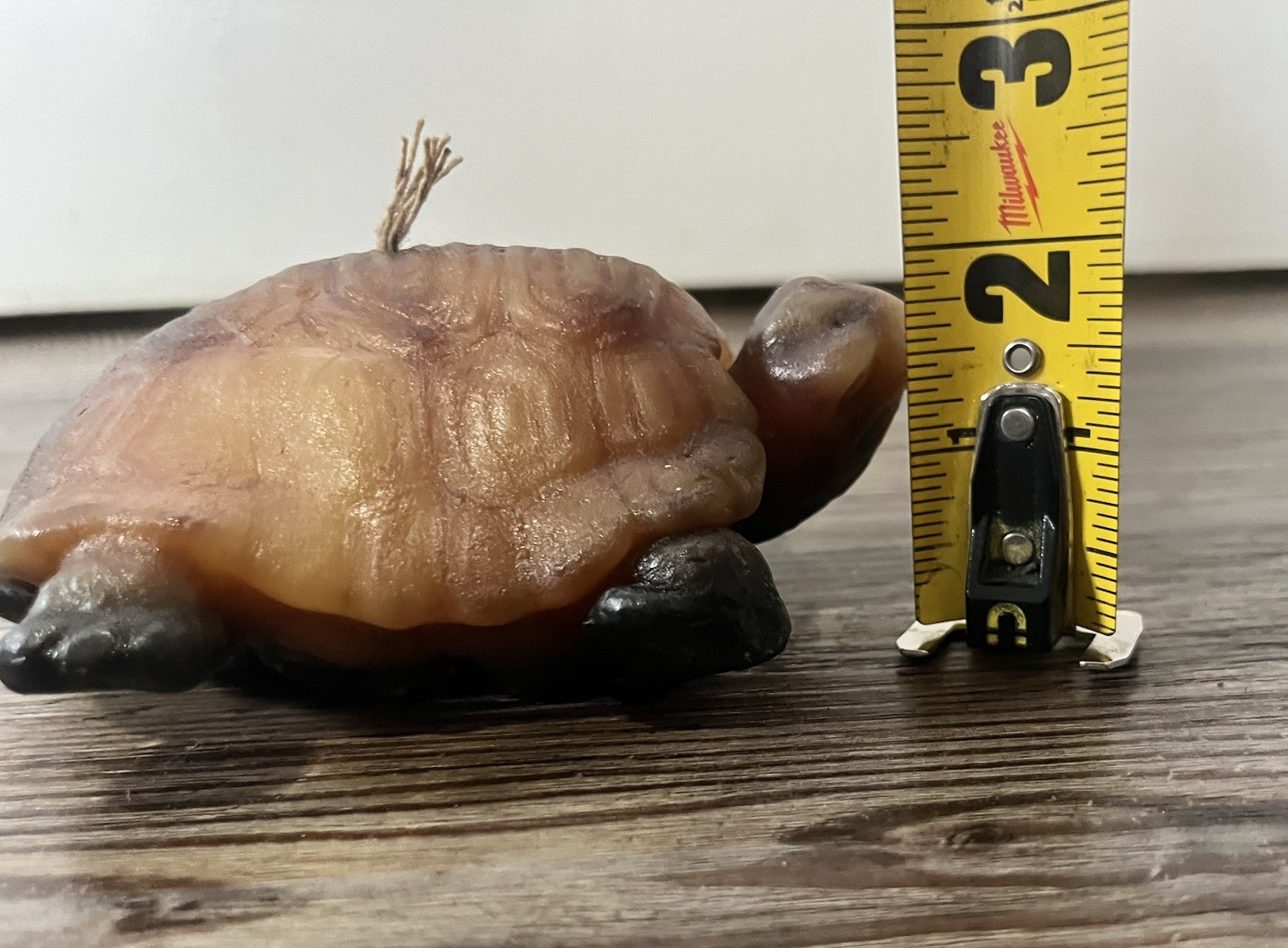 90s Y2K Brown Sea Turtle Wax Hand Carved NEVER LIT Art Candle Quirky Reptile