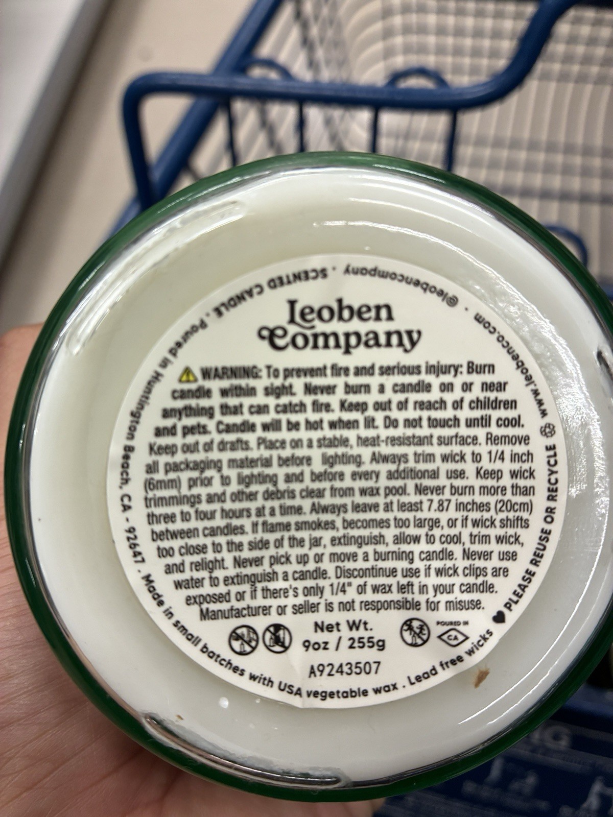 LEOBEN CO Amber Saffron Vegan Soy Wax Blend Candle Cut Glass Facete 9oz Rare