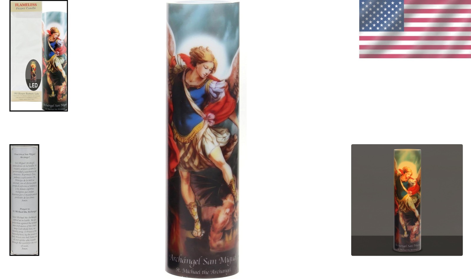 Safe Cordless St. Michael Devotional Candle with 7-Day Timer – Perfect for Home