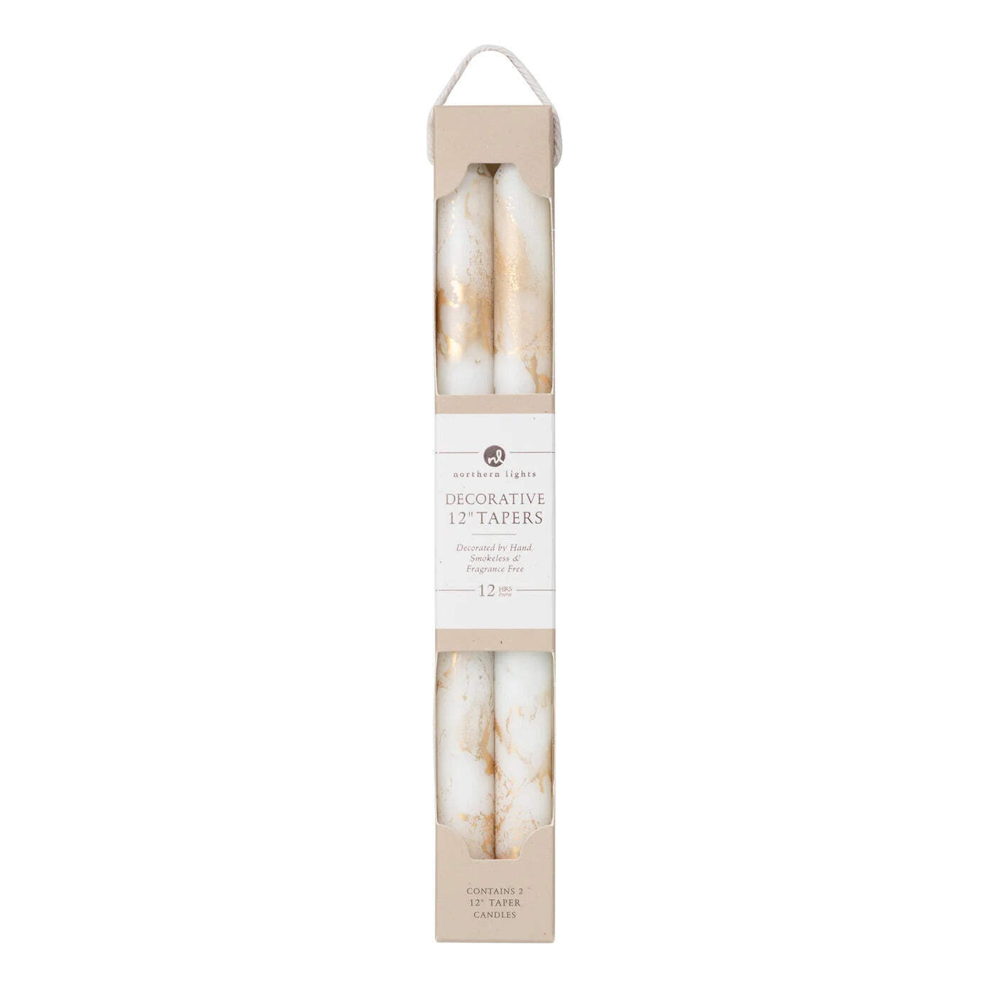 12” Decorative Taper Candle 2-Packs