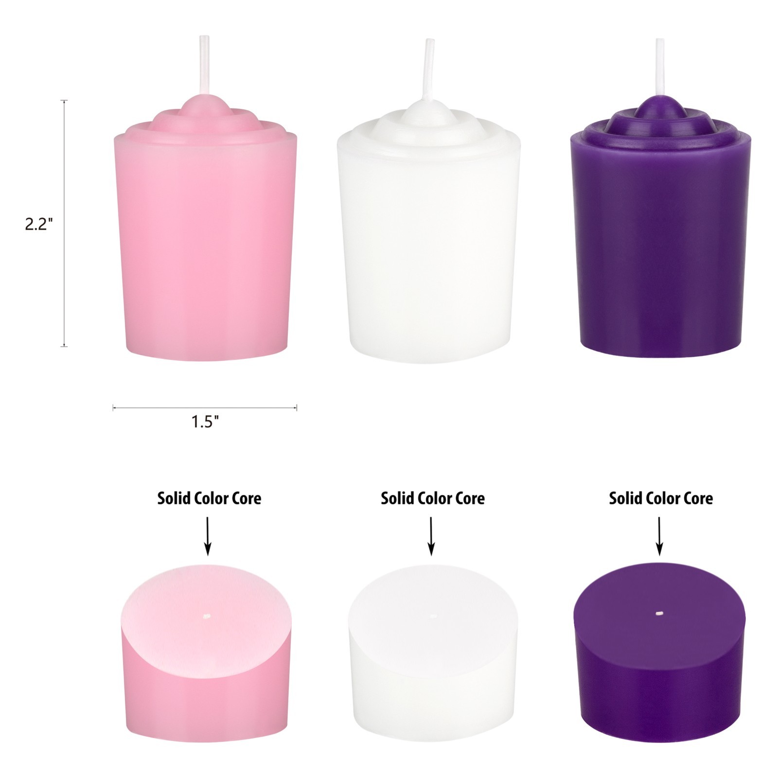 Mega Candles – Unscented Hand Poured Advent Votive Candle – Assorted, Set of 5
