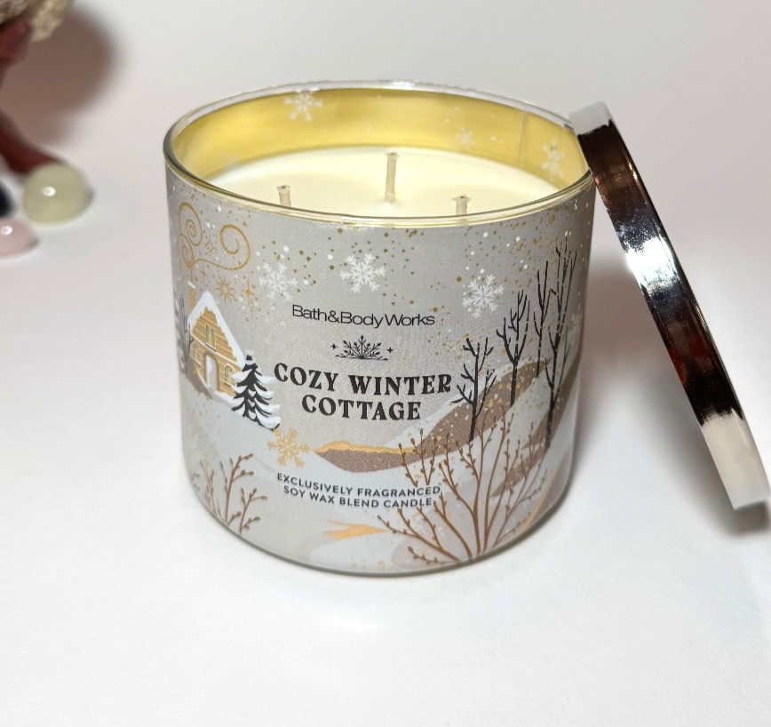 BATH & BODY WORKS COZY WINTER COTTAGE 3-WICK 14.5 OZ SCENTED CANDLE New