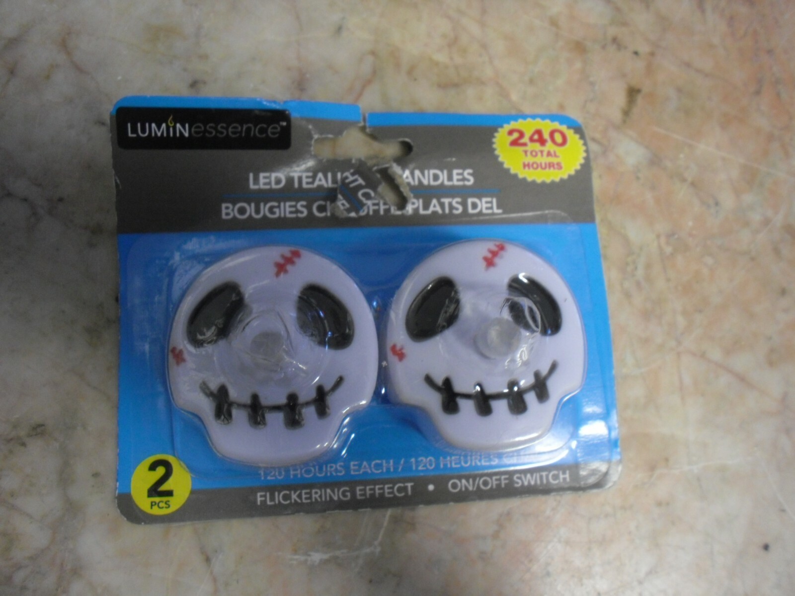 New ! 2 PK LED Tealight Candles 120 hours Each Flickering Effect On/Off Switch