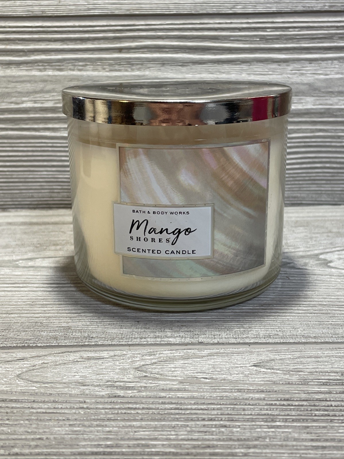Retired Bath & Body Works MANGO SHORES 3-Wick Scented Candle/Full Size 14.5 oz.