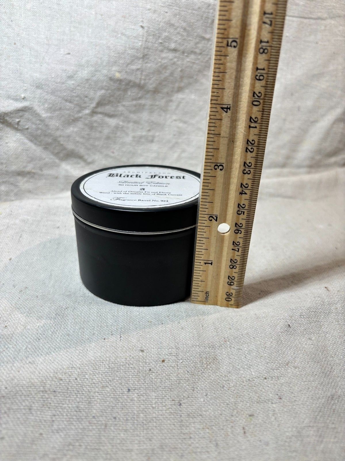 Archipelago Black Forest Candle Unburned Missing Band Fragrance Barrel 923