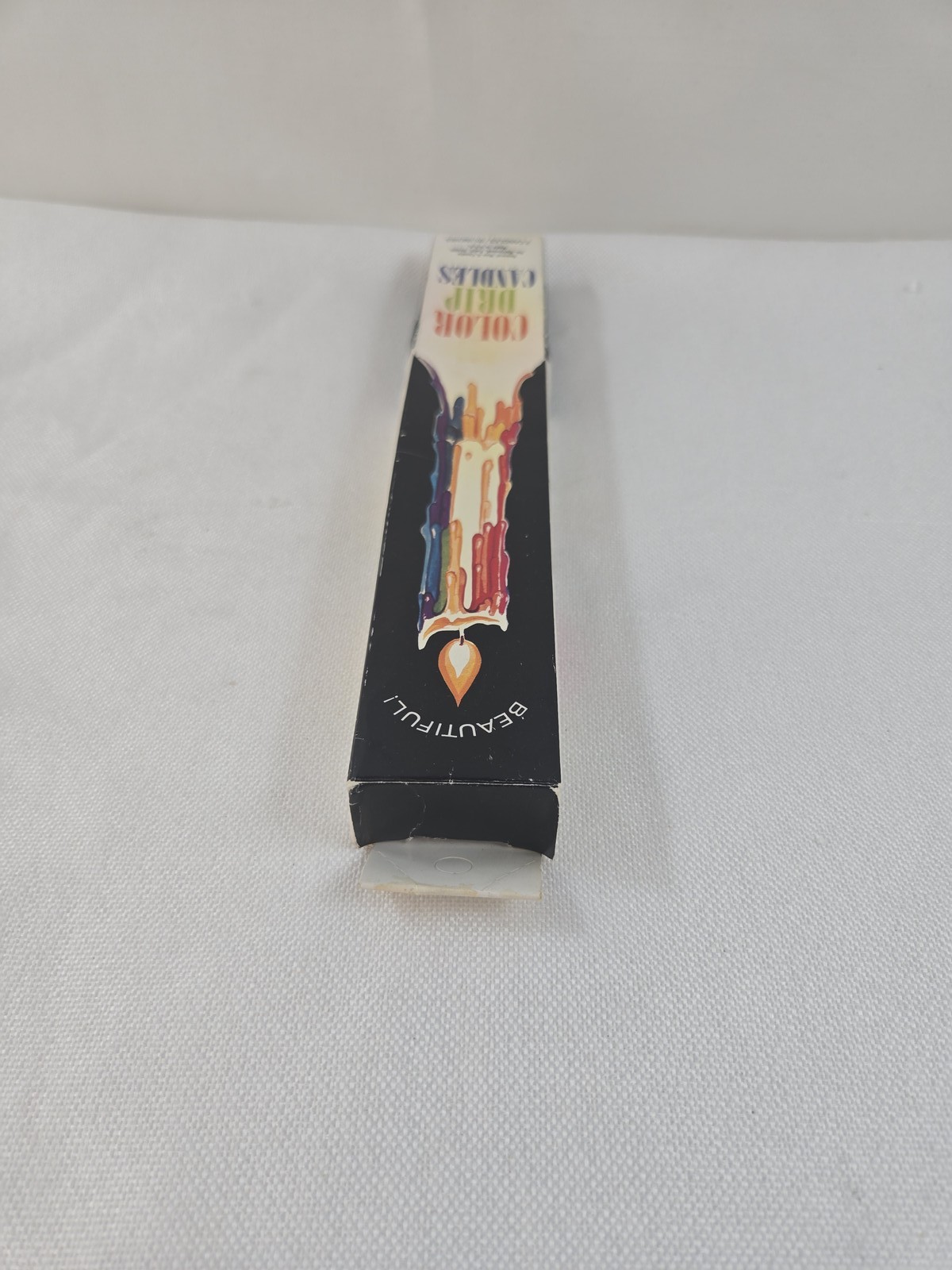 Vintage General Wax & Candle Color Drip Taper Candles 9.5″ Rainbow Ombre Pair