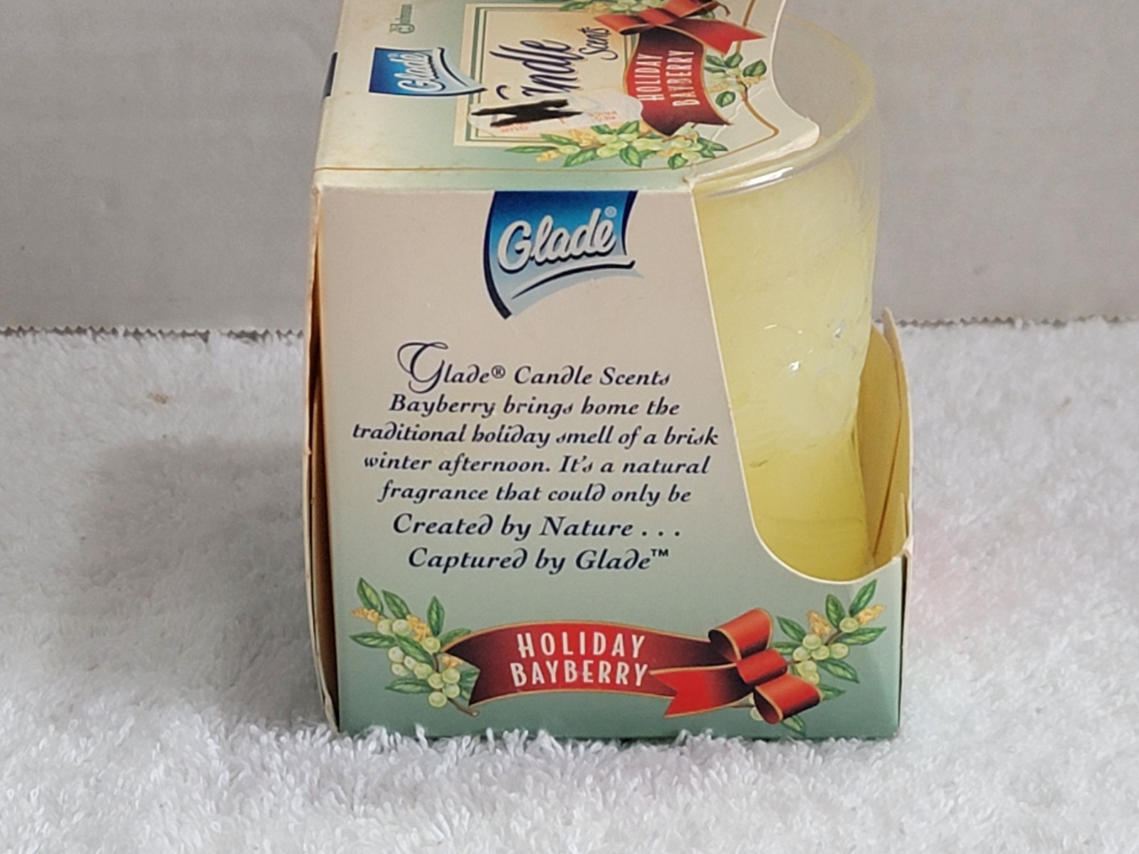 NEW Vintage 1998 GLADE Bayberry Candle One 7.5oz. Lasts 40 Hours Made in Canada