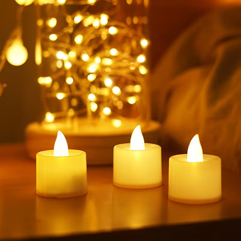 Flameless Ivory Tea Light Candles Timer 50 PCS