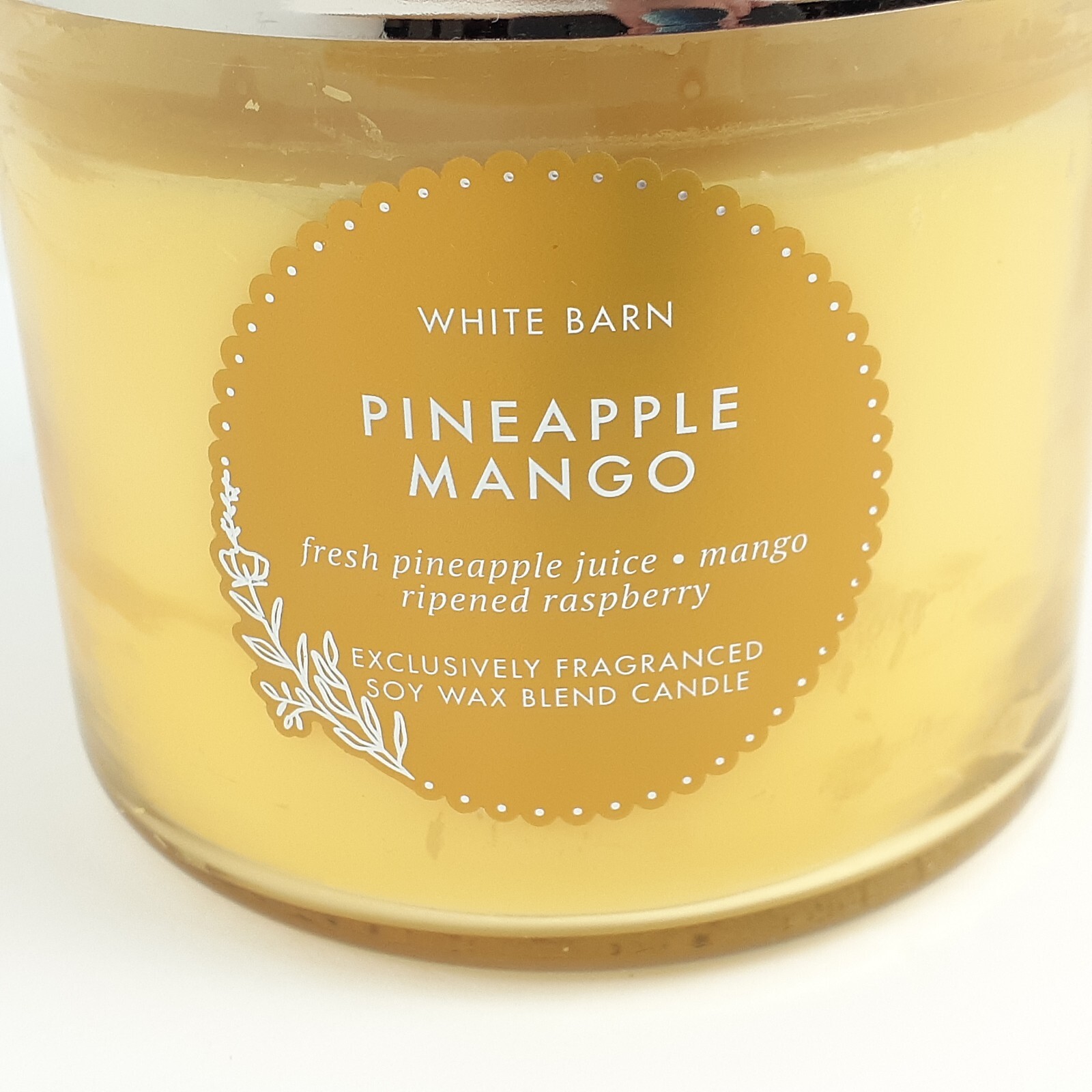 White Barn Pineapple Mango Scented 3 Wick Candle Burns 25-45 Hrs 14.5oz Fruit