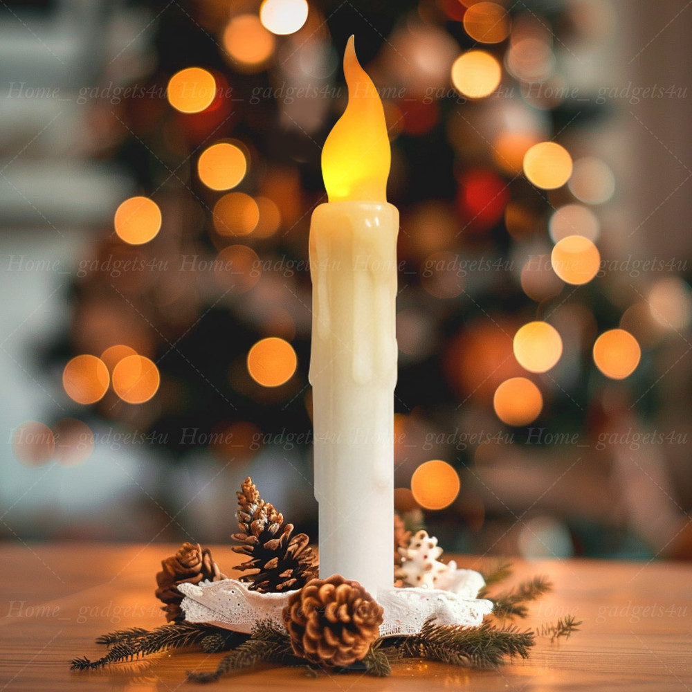 12PCS LED Flameless Flickering LED Taper Candles Battery Operated US Stock