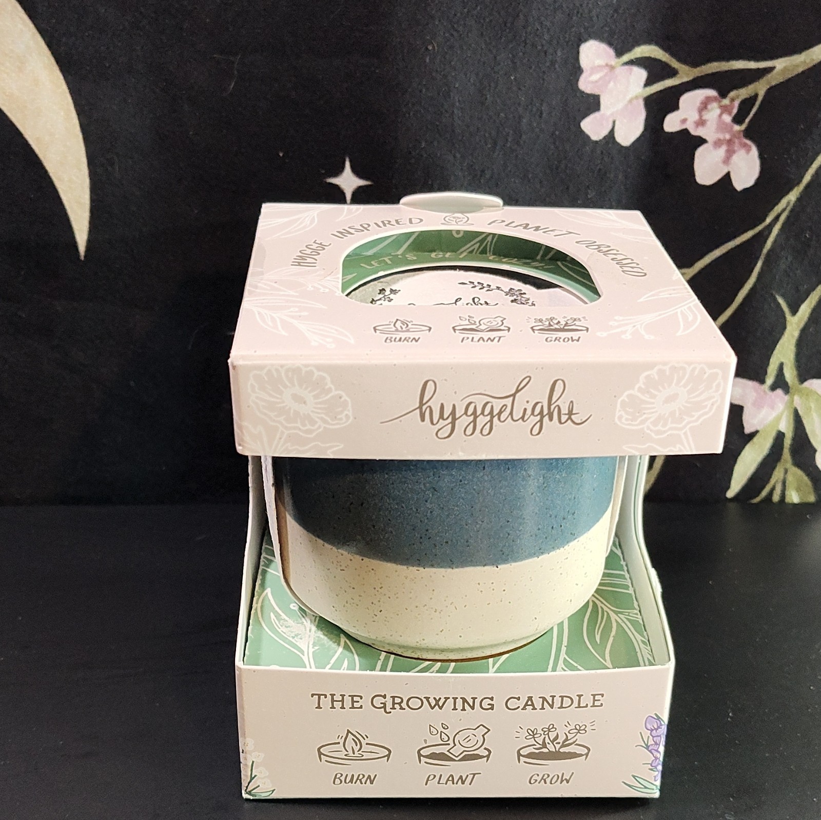 hyggelight Growing Candle Scented Non-Toxic Soy Wax Jar, Floral & Garden