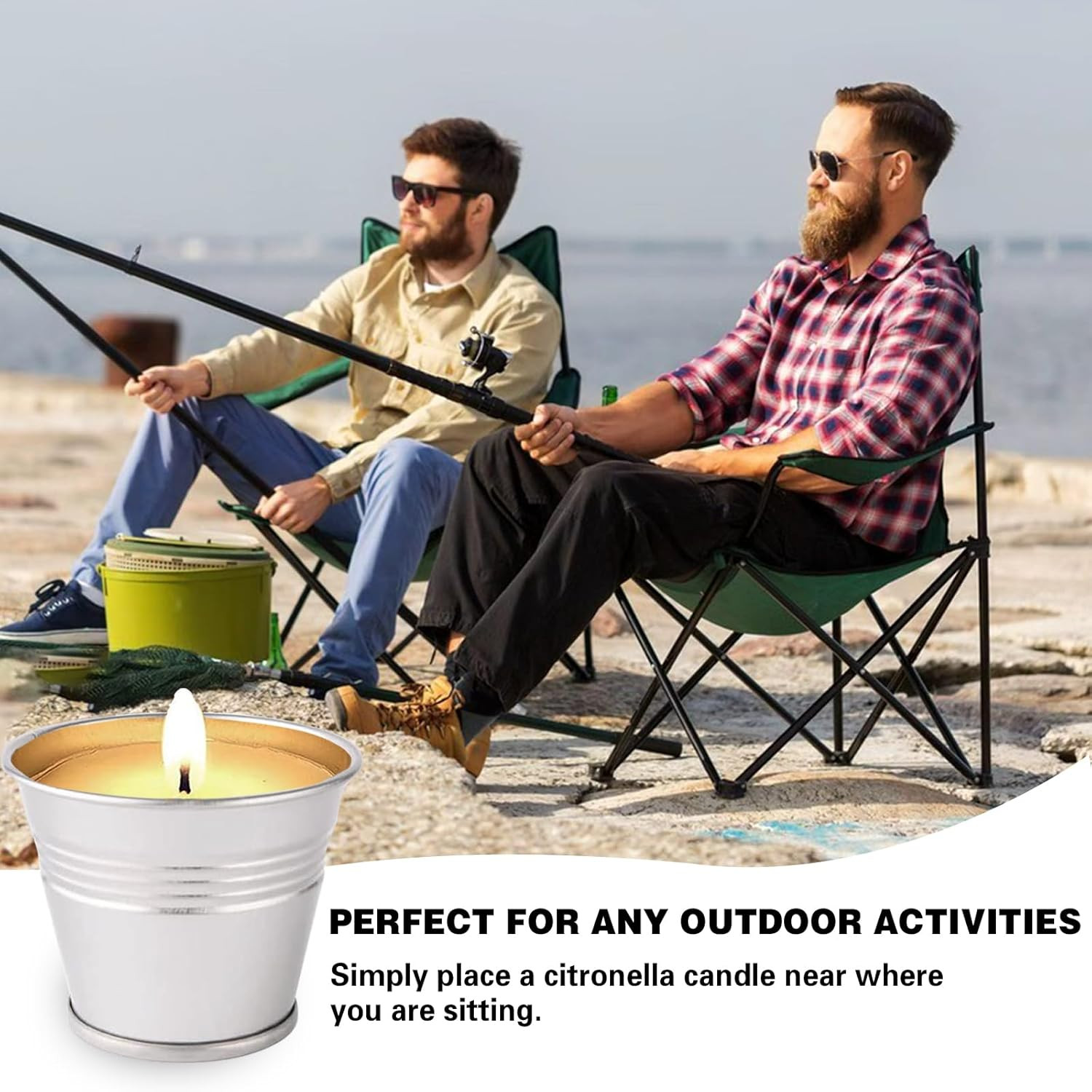 Citronella Candles Outdoor, 12 Pack Citronella Candle Set Made with Citronella O