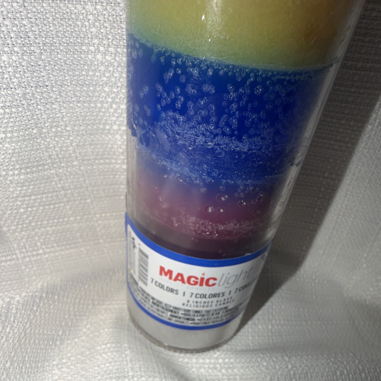 Magic Light 7-Color Rainbow Multicolor Glass Jar/Container Candle