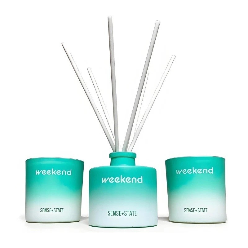 Weekend Home Fragrance Kit Scented Candle Set with Reed Diffuser Gift New US