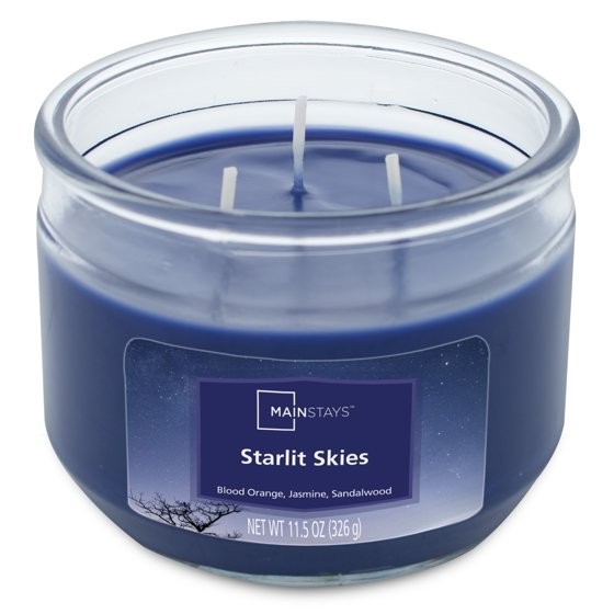 New (3 pack) Mainstays Starlit Skies Scented 3 Wick Candle, 11.5 oz.