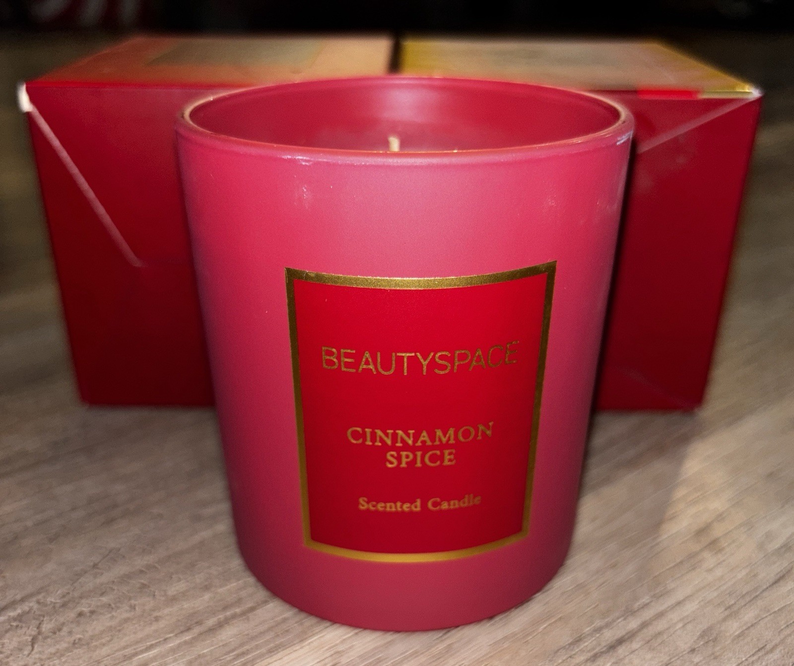 BEAUTYSPACE Cinnamon Spice Single Wick Candle 7.05 oz Glass Jar 2PK