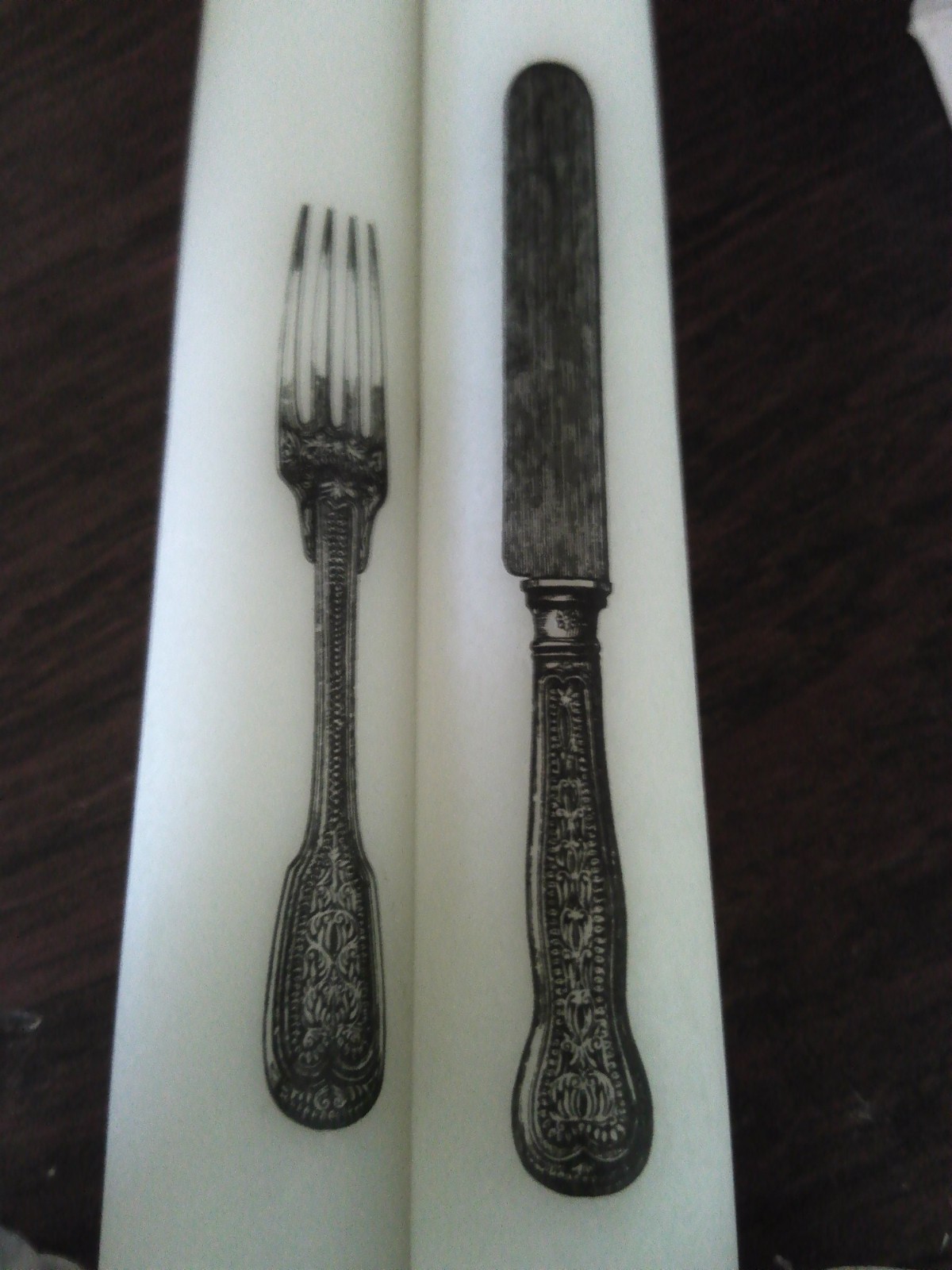 2 Lucid Candles Refillable 11” tapers Elegant Fork Knife Design NIB please read