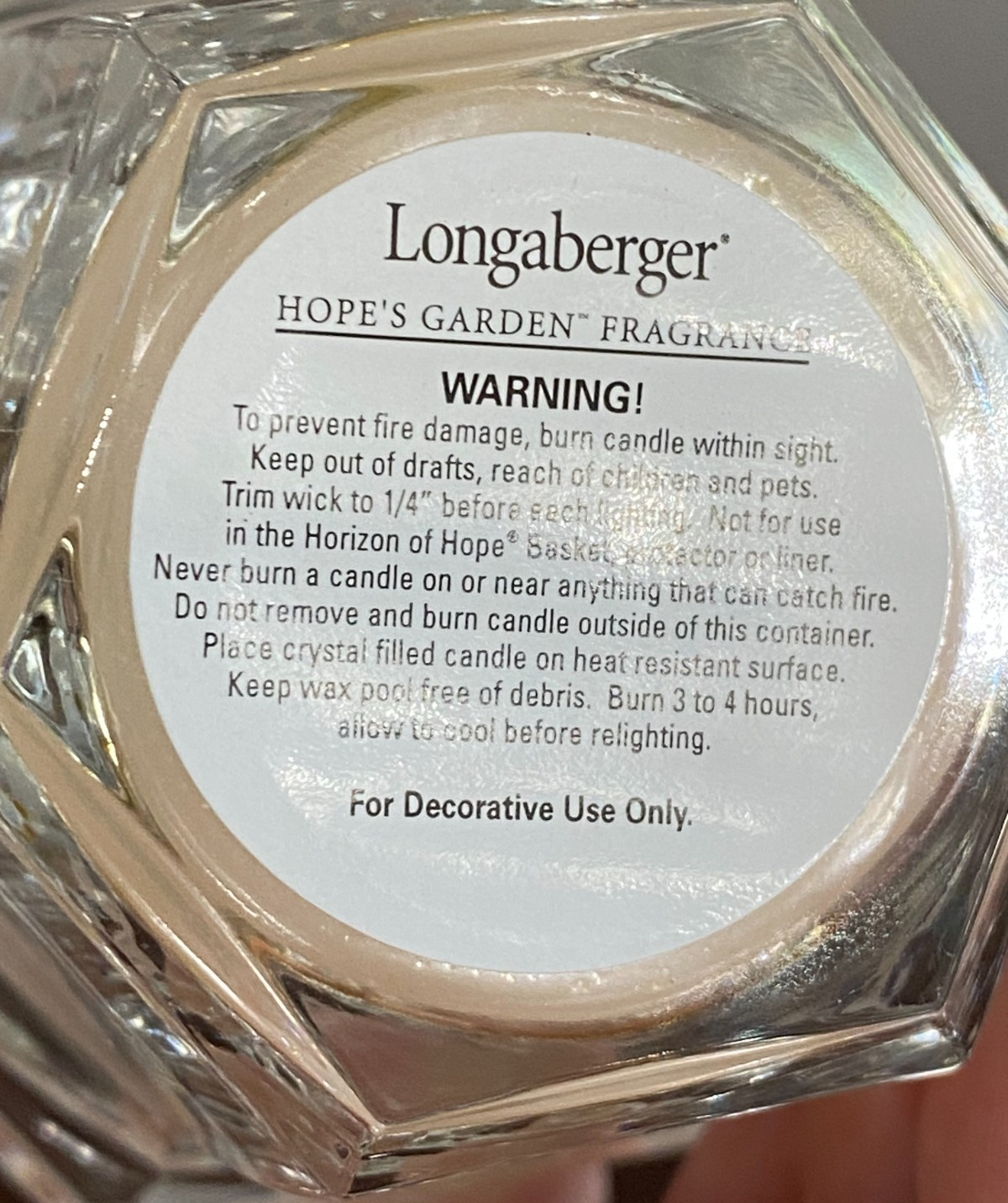 Longaberger 2001 Horizon of Hope Votive Candle NEW IN BOX