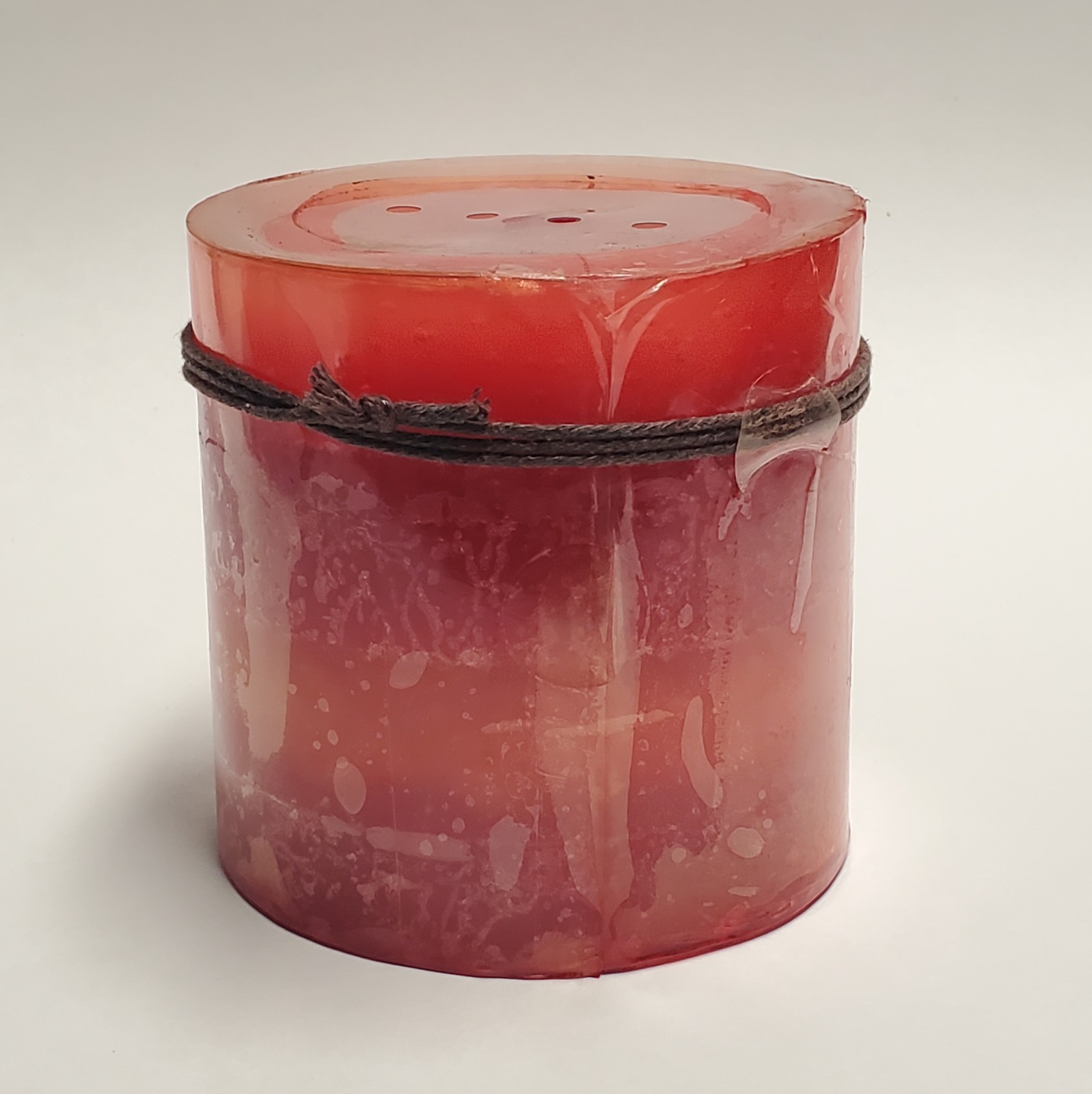 Pier 1 Island Orchard Scented Pillar Candle 4×4 Orange Red Ombre Leaf Charm New
