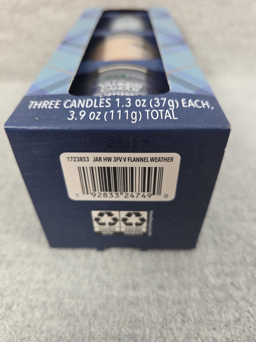 Yankee Candle Flannel Weather Set Three Each 1.3oz Scented Mini Candle Gift NEW