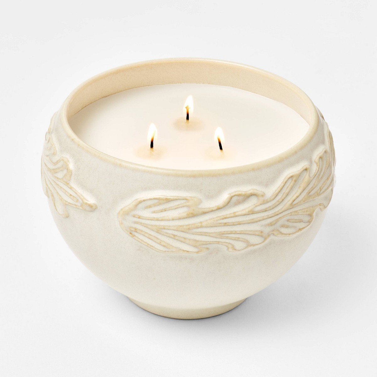 3 Wick Ceramic Botanical Black Pepper and Mahogany Jar Candle