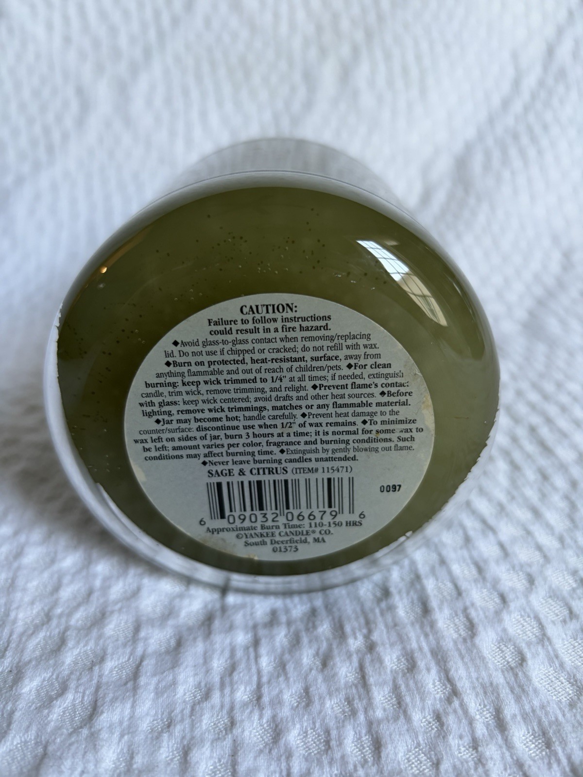 Yankee Candle Sage & Citrus Scented, Classic 22oz Large Jar Single Wick