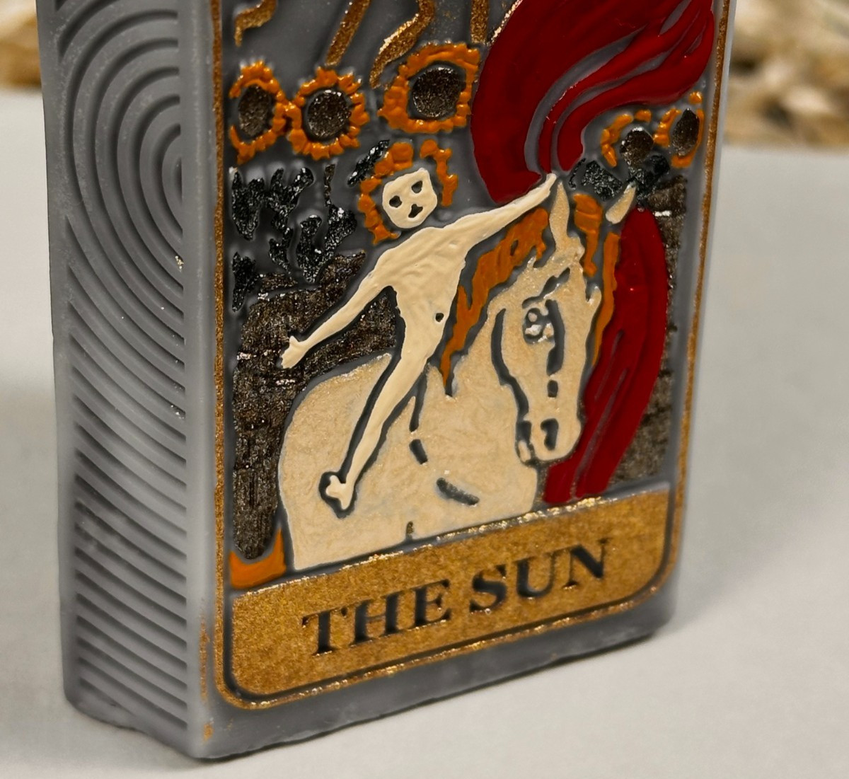 Sun & Moon Tarot Candle Set 2pc Hand Painted Arcanum XVIII XIX Witchy Decor Gift