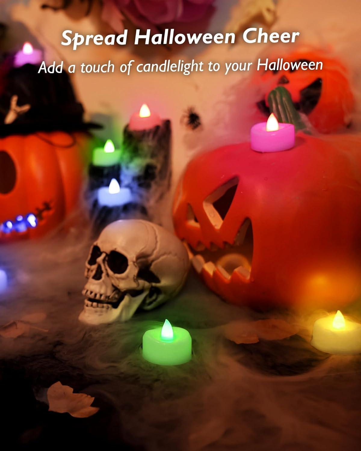 LED Candles, 24-Pack Color Changing Tea Lights Candles Battery Operated Bulk, Lo