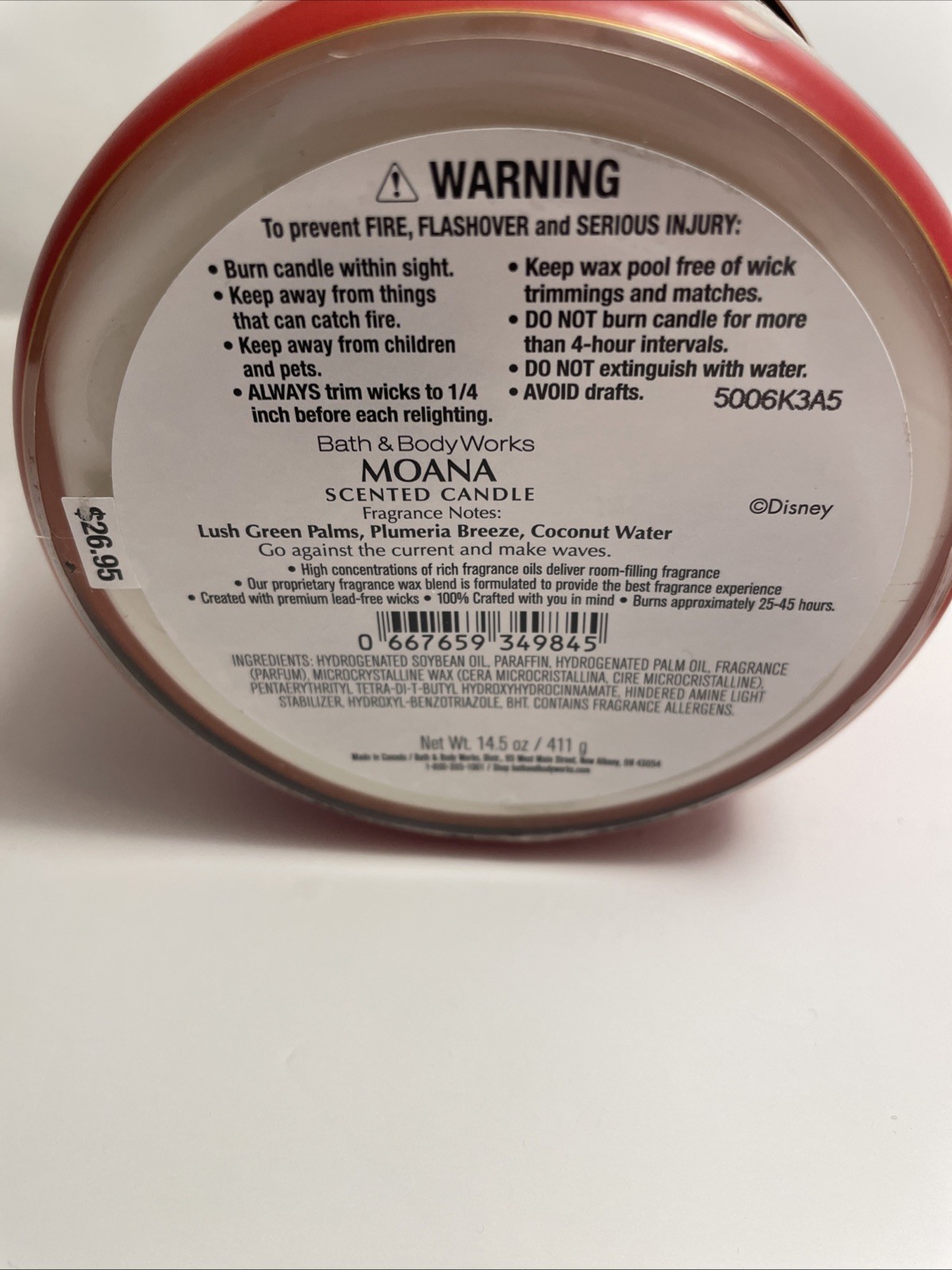 Bath & Body Works x Disney Princess – Moana Wallflower Bulb + 3-Wick Candle