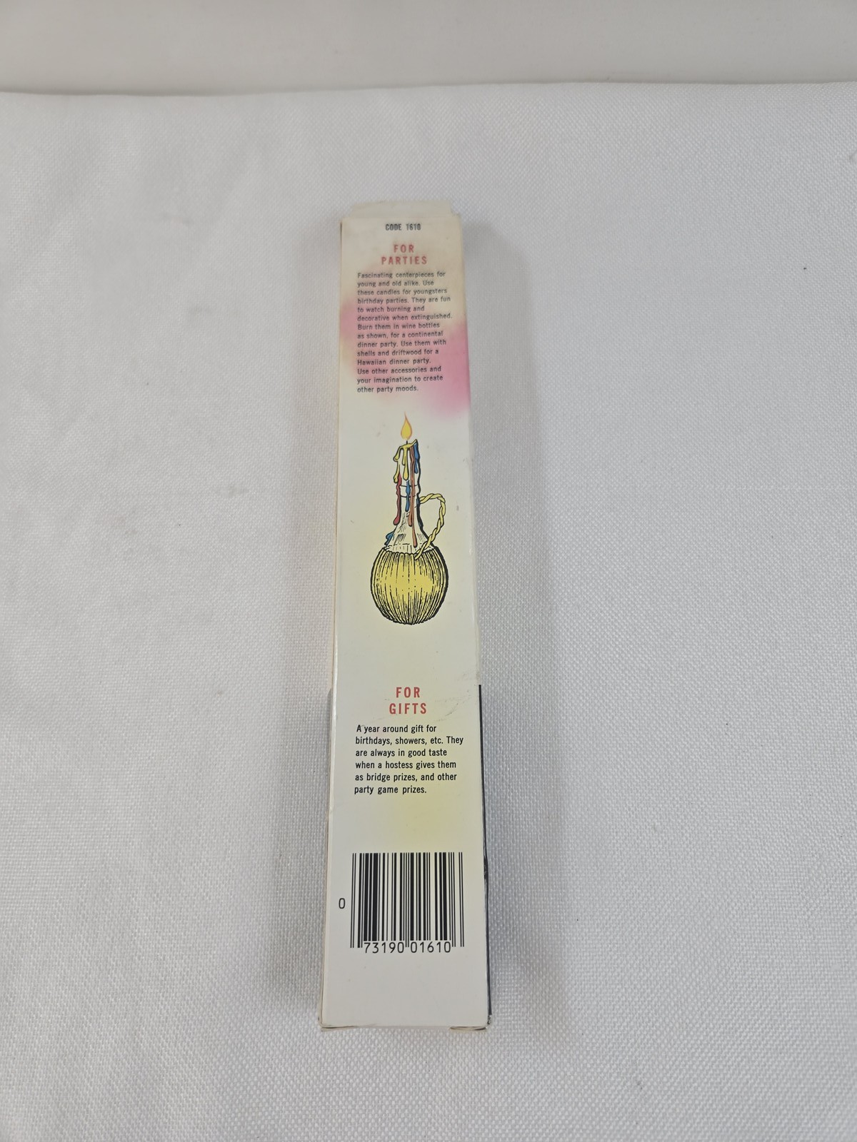 Vintage General Wax & Candle Color Drip Taper Candles 9.5″ Rainbow Ombre Pair
