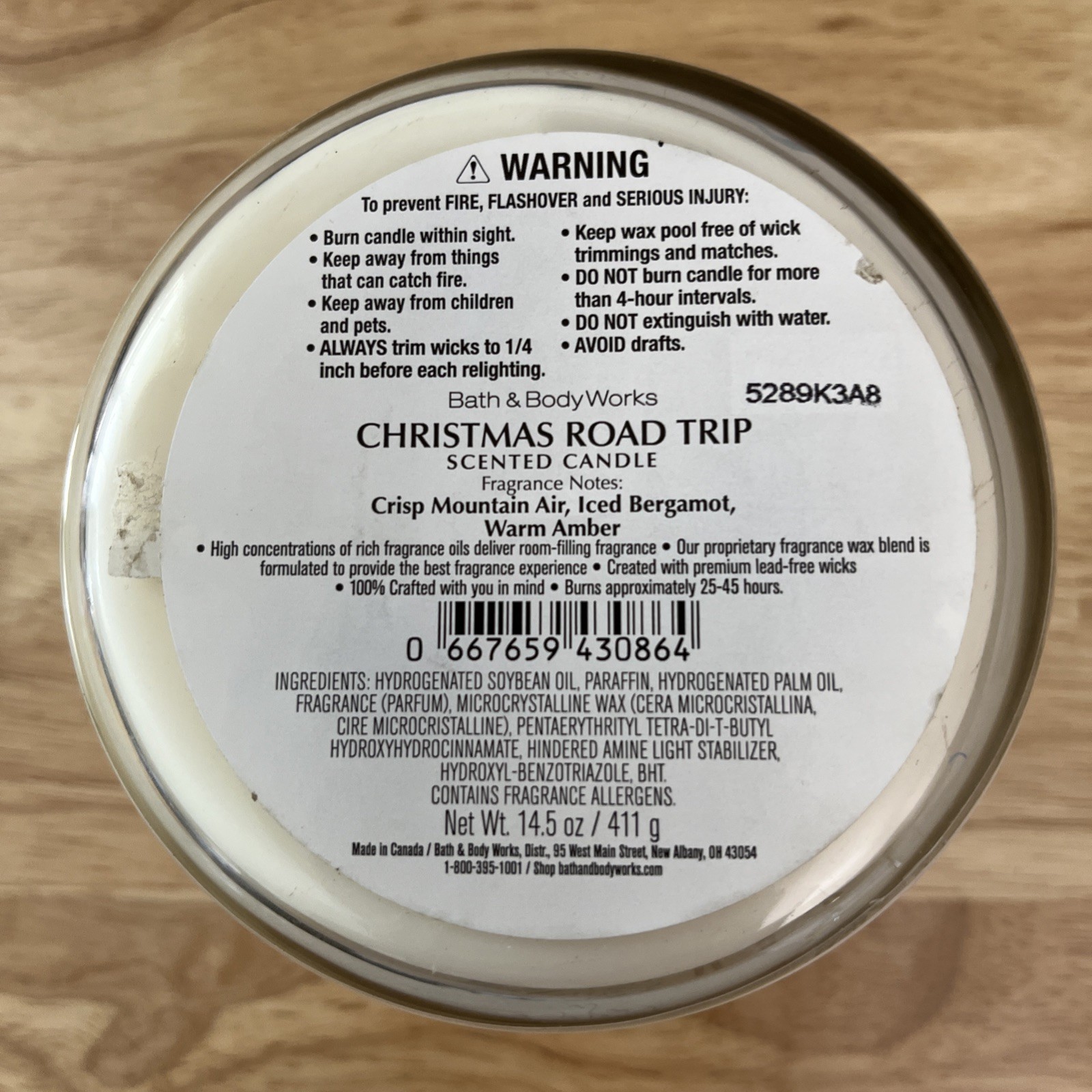 Bath & Body Works Christmas Road Trip Scented 3 Wick Candle 25-45 Hrs New