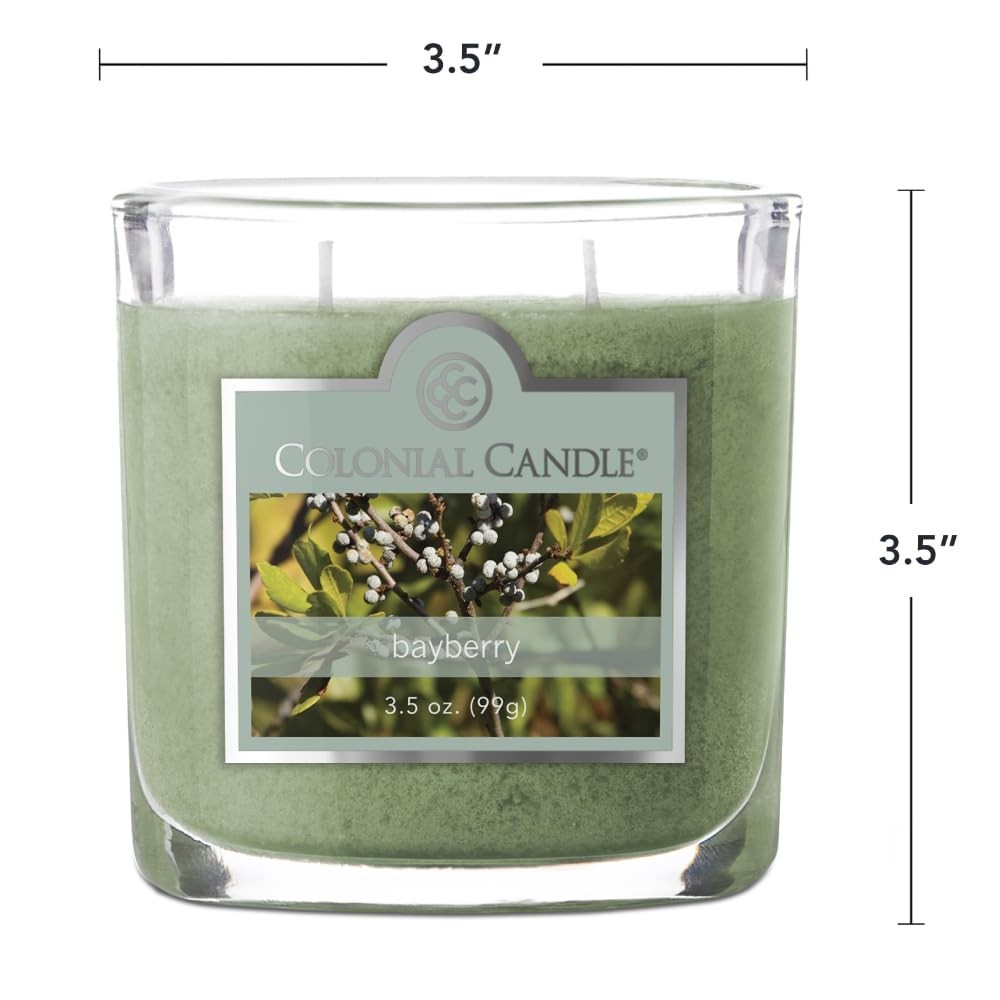Bayberry Scented Jar Candle, 2 Wick, 3.5 oz, Mottled Wax Candle
