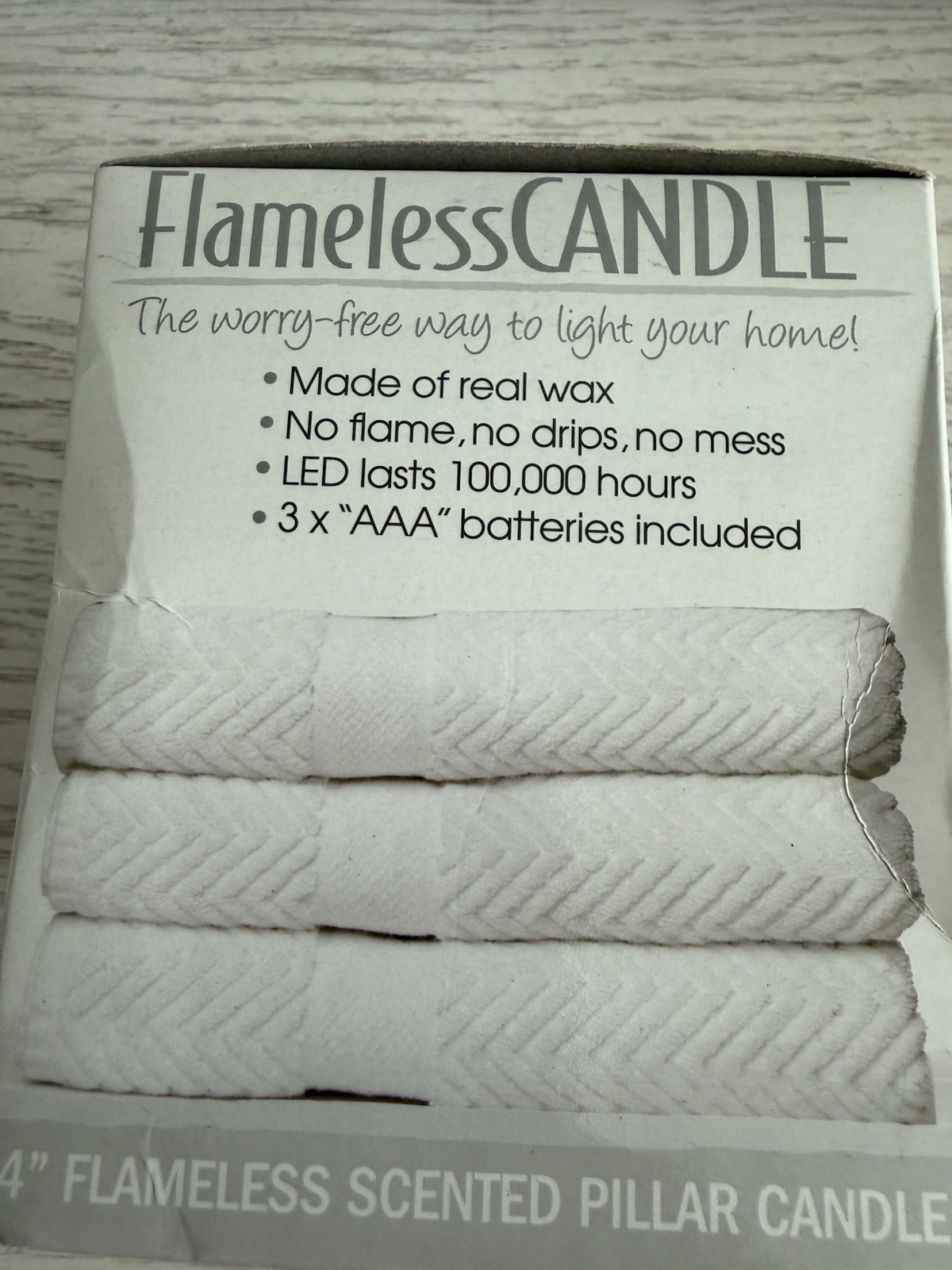Flameless Candle BY Orbit Old Stock New Inbox Real Wax Led Need 3 AAA Batteries