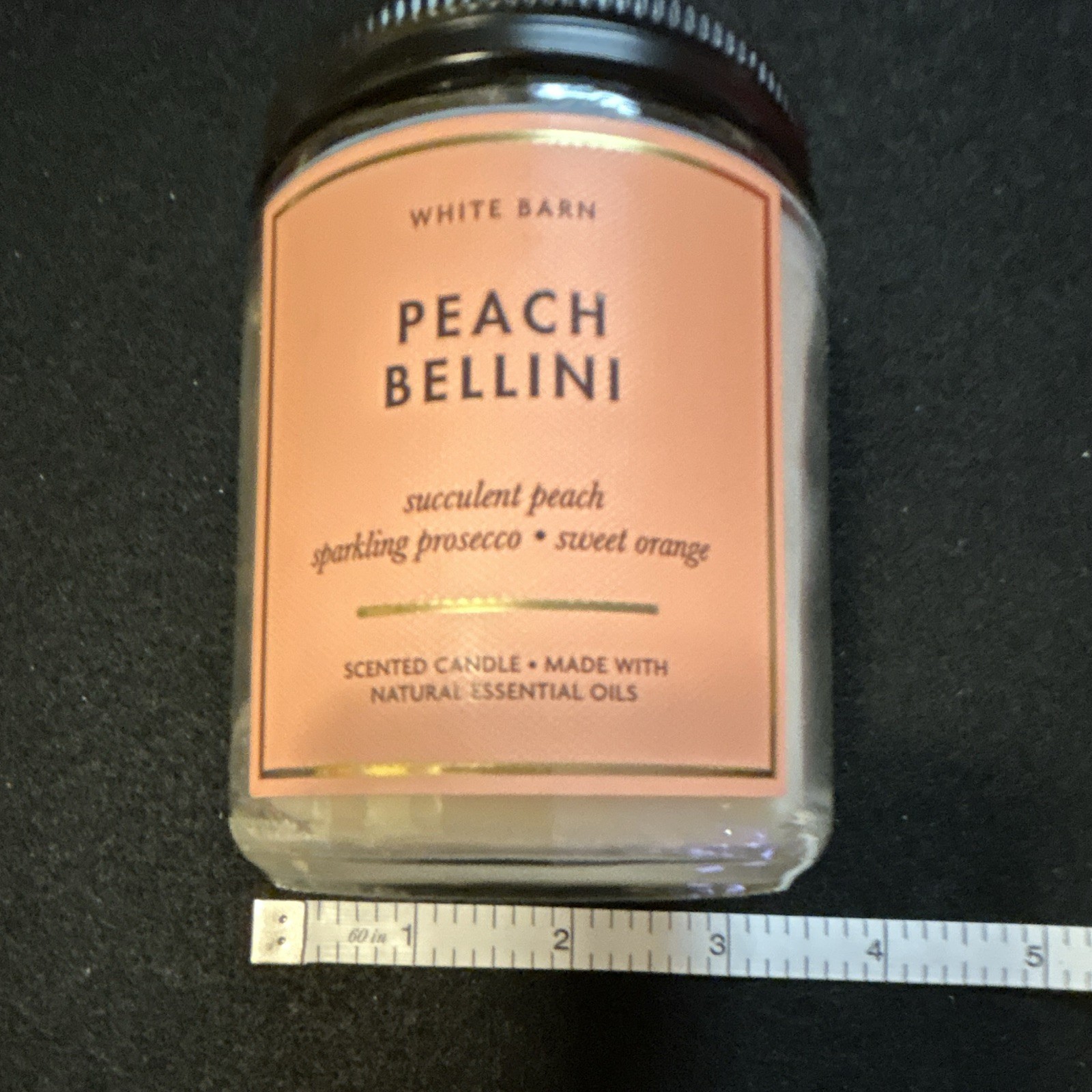 White Barn Peach Bellini Scented Single Wick Jar Candle 7 oz, 25-45 hrs