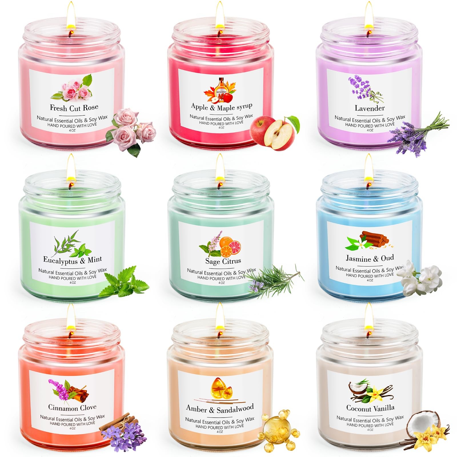 9 Pack Candles Gift for Women Aromatherapy Candles for Home Scented 36 oz 300…