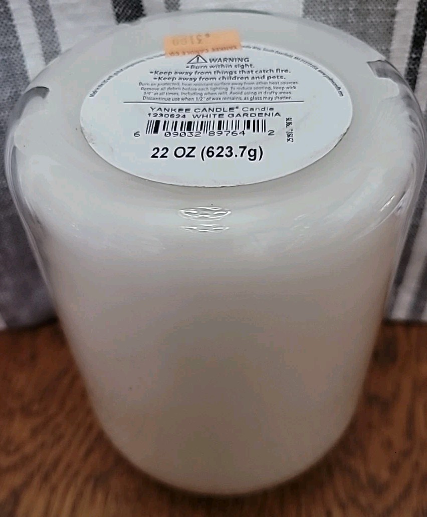 Yankee Candle WHITE GARDENIA 22 oz Original Single Wick Large Jar Candle RETIRED