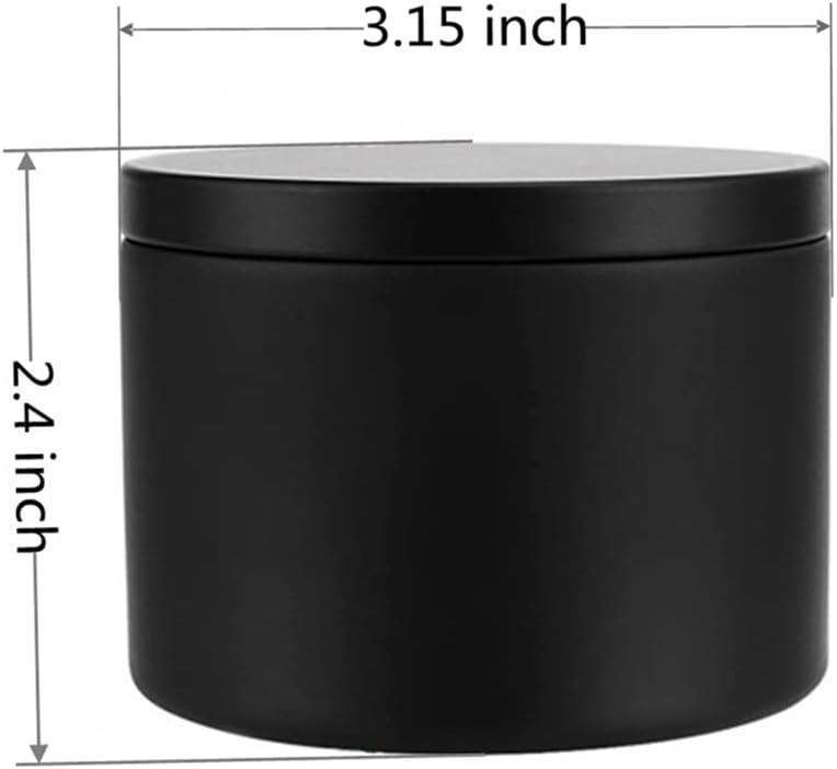24 Pack 8 oz Candle Tins,All Black Candle tins for Making Candles Bulk,8oz Candl