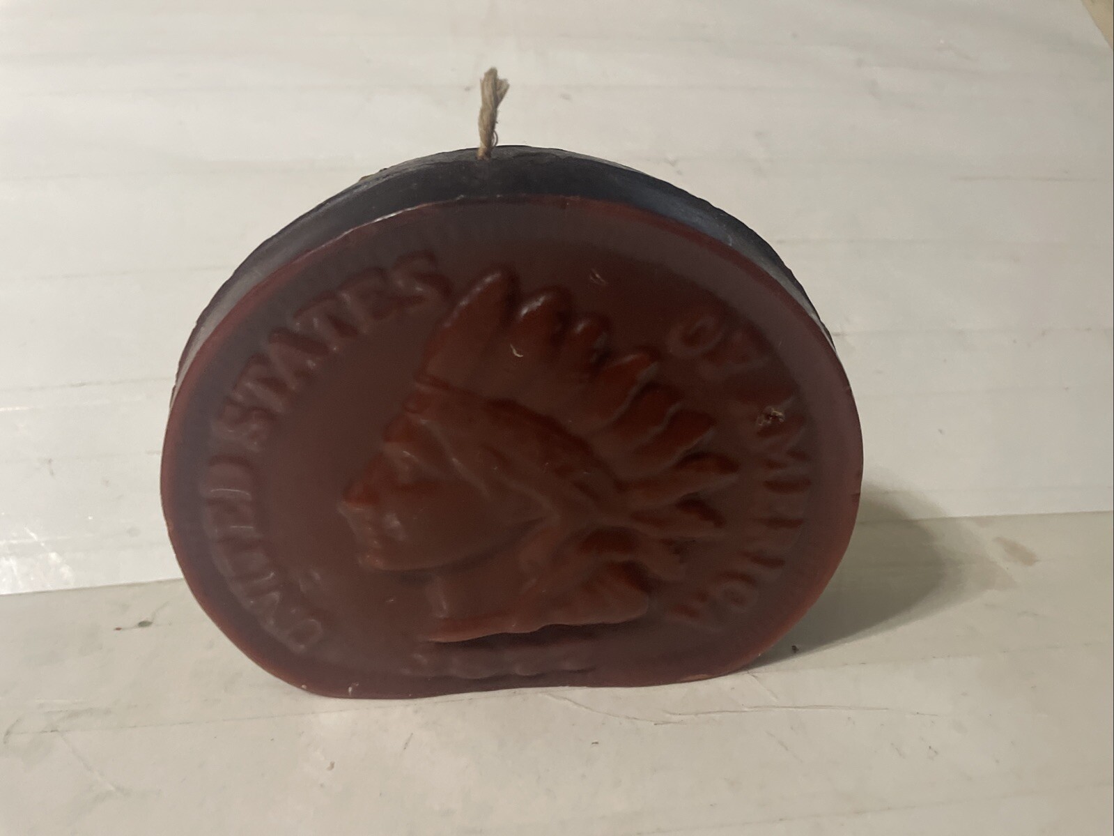 Vtg Indian Head Penny Cent Unused Wax Candle Rare