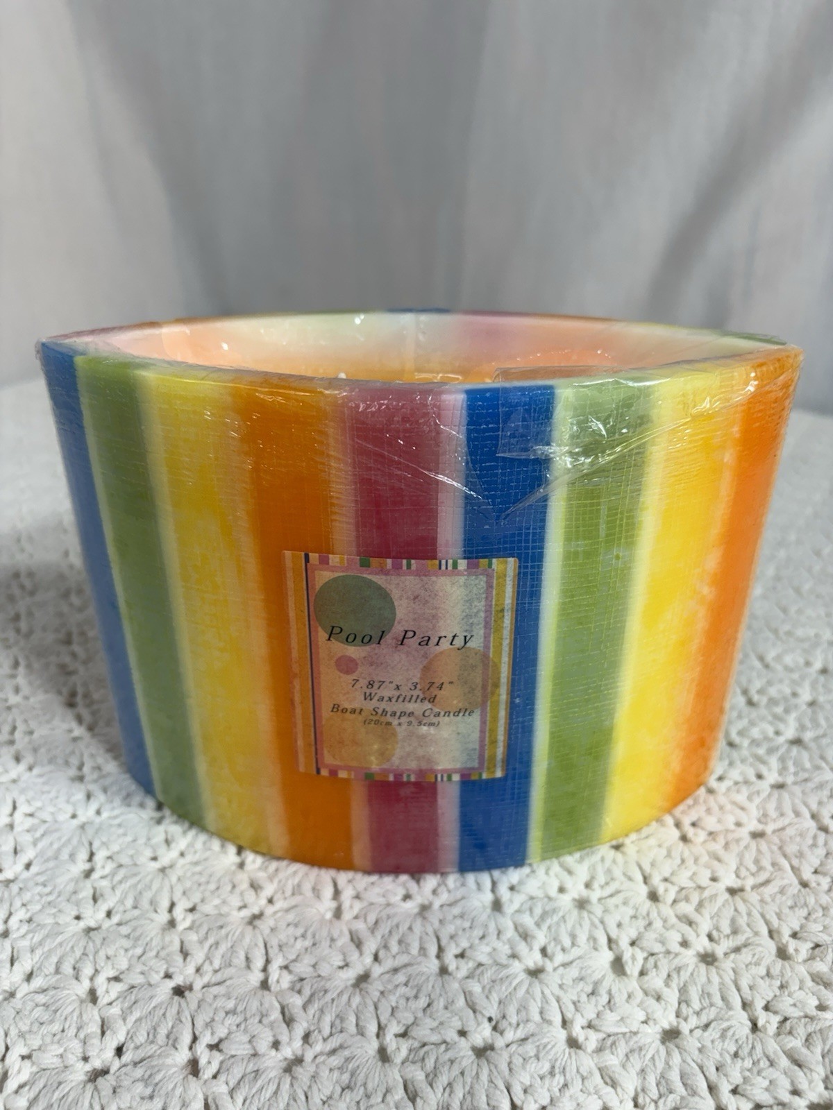 Pool Party Boat Shape Rainbow Candle 7.87″ x 3.74″ 2 Wicks Pineapple Jasmine