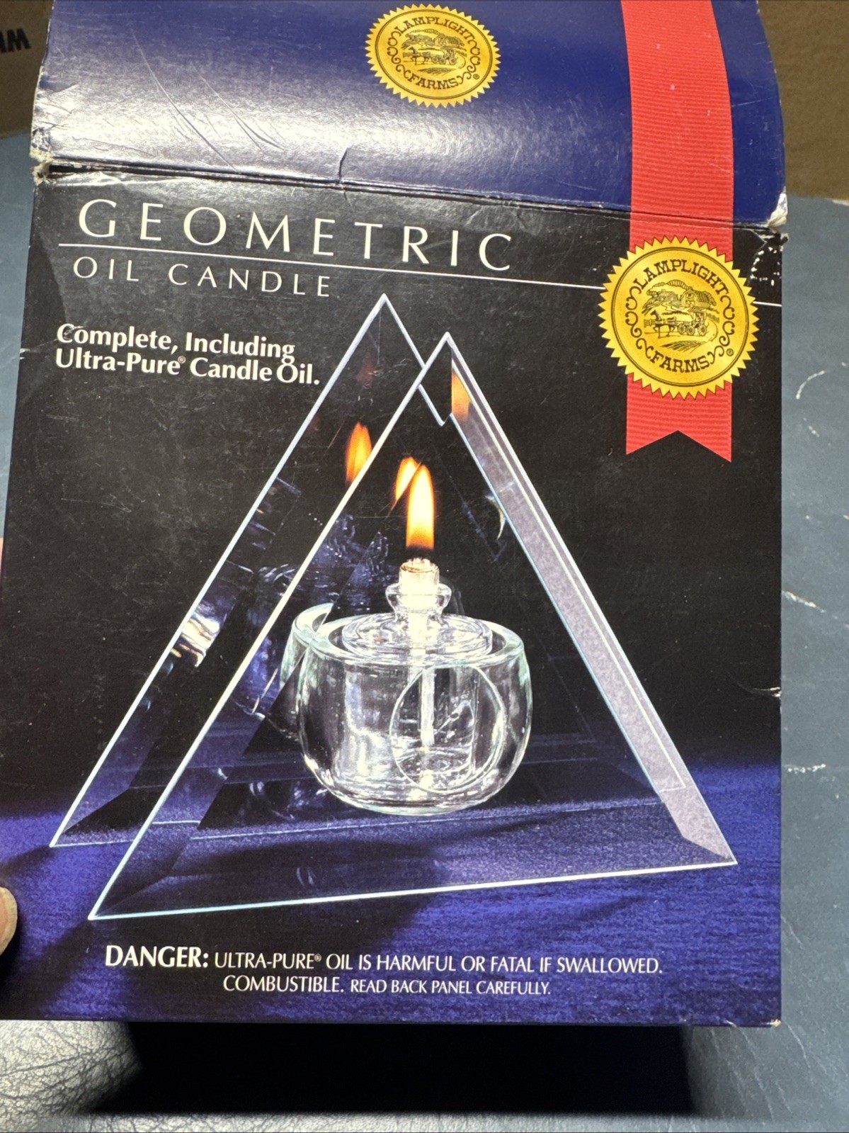 Geometric Oil Candle Lamplight Farms NIB