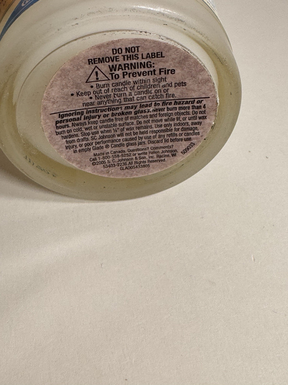 1 Glade CLEAN LINEN GLASS JAR CANDLES 4 Oz. Y2K 2000s 2005 Vintage NOS New